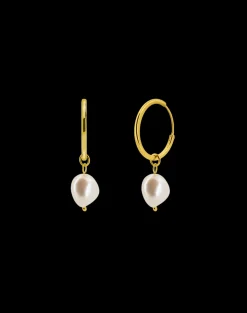 Pearl Drop Hoops