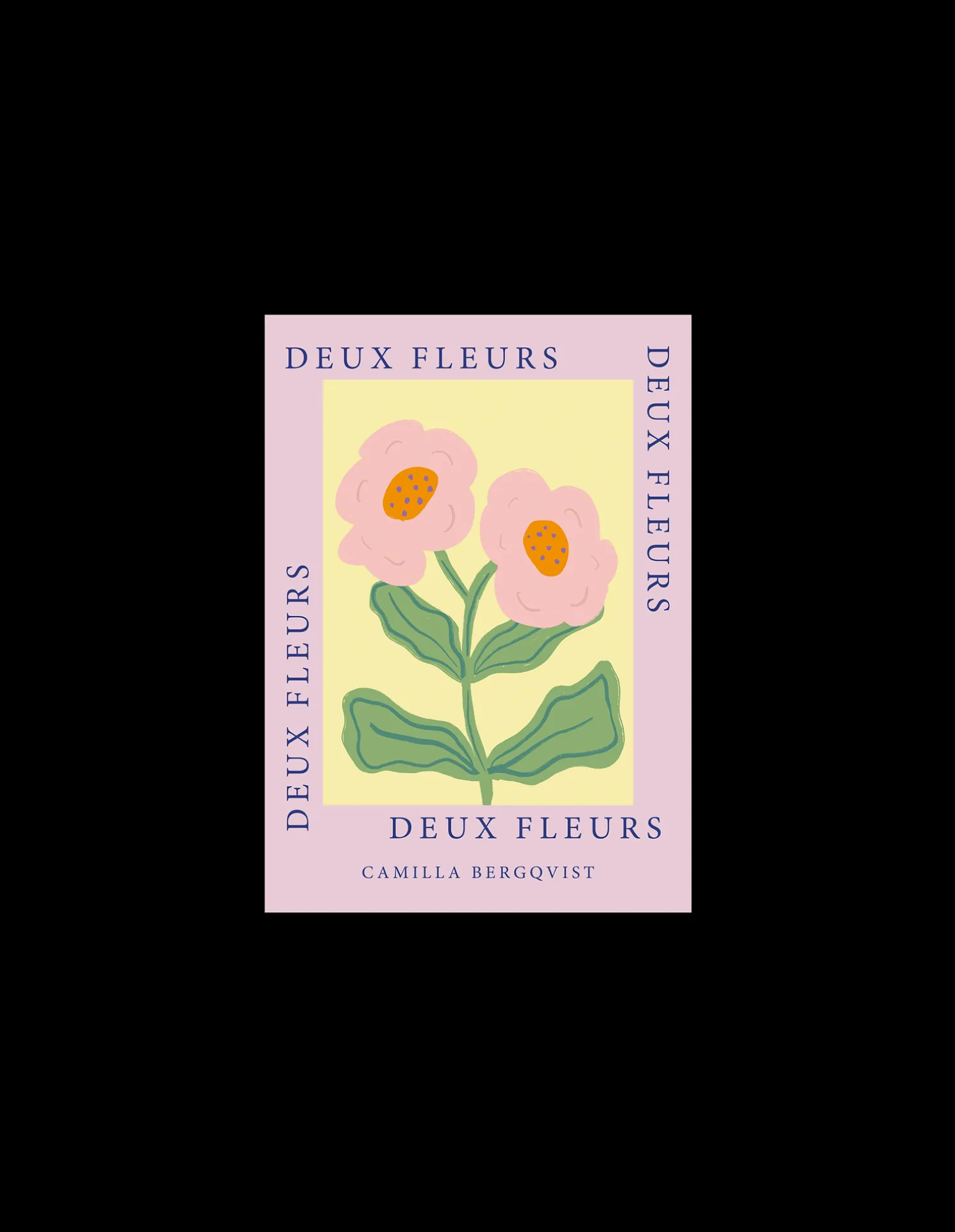 Poster Deux Fleurs Pink A4