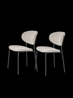 Stuhl Mit Bouclé-Stoff 2er-Pack