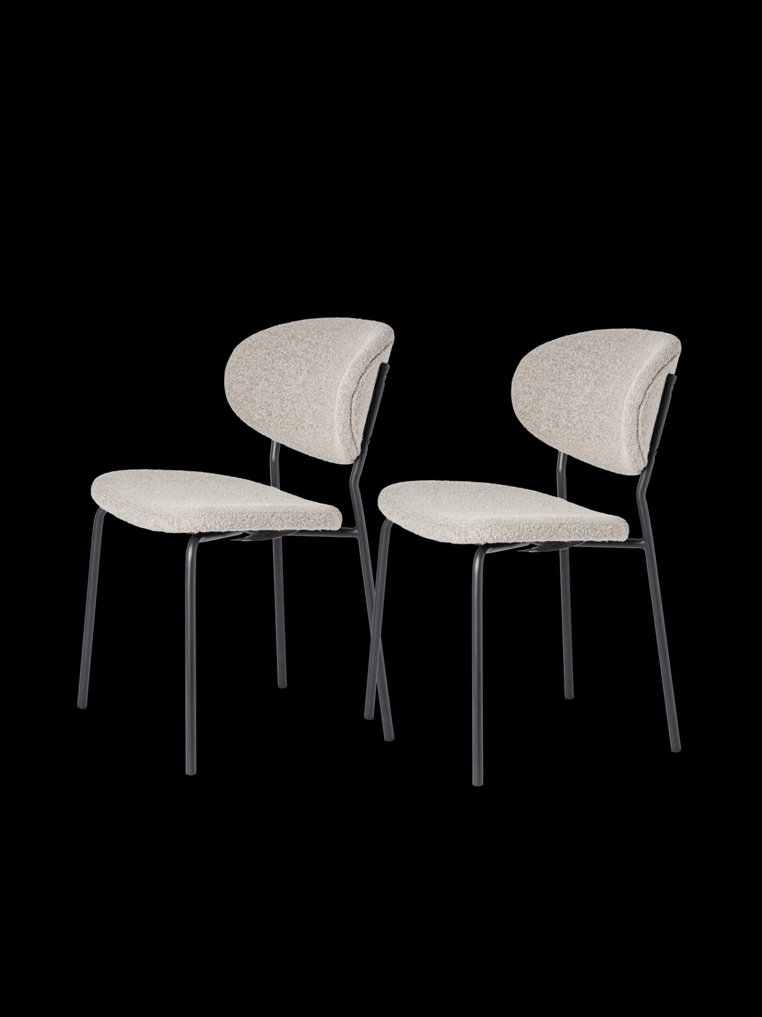 Stuhl Mit Bouclé-Stoff 2er-Pack