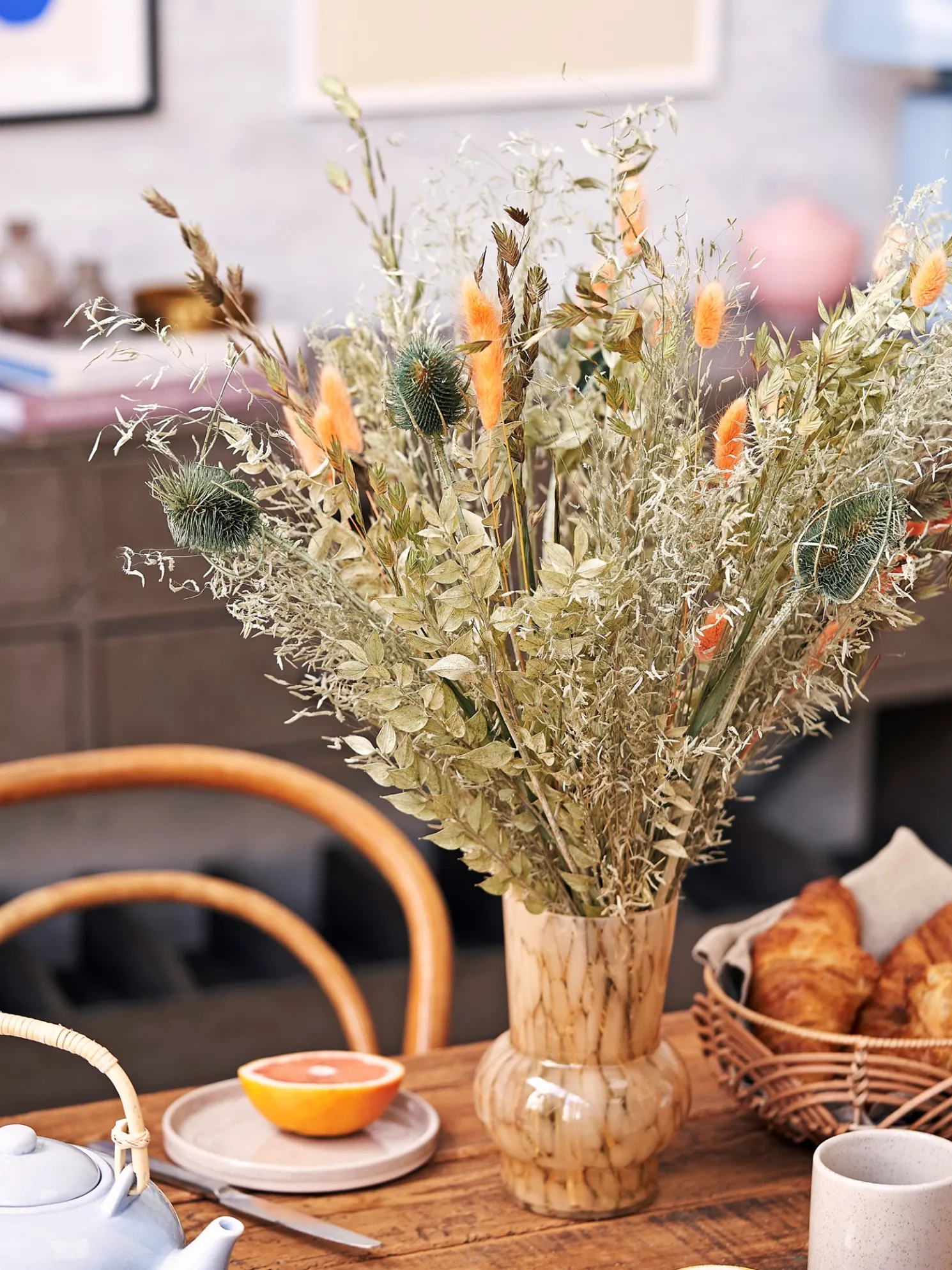 Trockenblumen Orange Medium